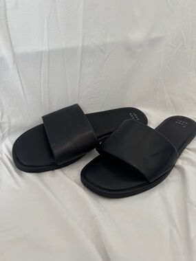 a new day Black Slide Sandals